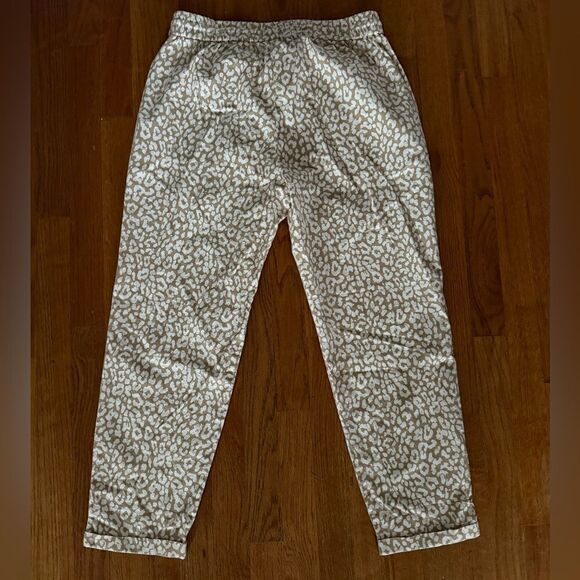 J. Crew Linen-cotton leopard drawstring pant Size 8 - Picture 5 of 9